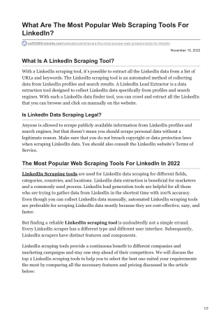 What Are The Most Popular Web Scraping Tools For LinkedIn