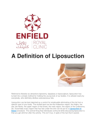 Liposuction Cosmetic Surgery In Dubai