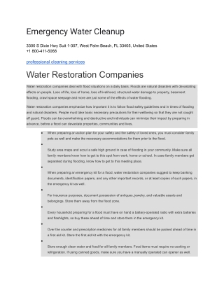 Emergency Water Cleanup