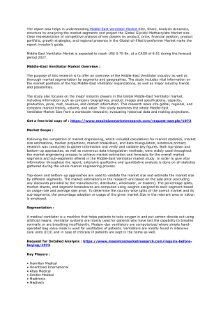 Middle-East Ventilator Market