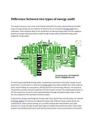 Difference between two types of energy audit (1)