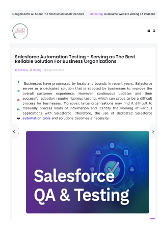 Salesforce Automation Testing - Serving as The Best Reliable Solution For Bussin