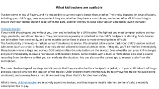 What kid trackers are available
