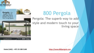 Pergola-The superb way to add style and modern touch to your living space