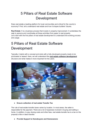 Pillars of Real Estate Software Development