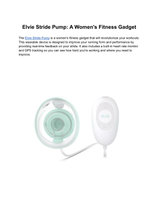 Elvie Stride Pump: A Women's Fitness Gadget