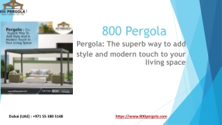 Pergola-The superb way to add style and modern touch to your living space