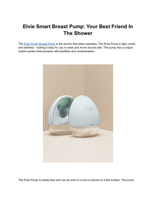 Elvie Smart Breast Pump: Your Best Friend In The Shower