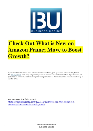 Check Out What is New on Amazon Prime; Move to Boost Growth