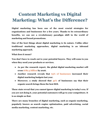 Content Marketing vs Digital Marketing: What’s the Difference?
