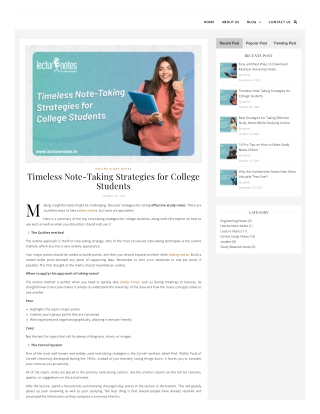 Timeless Note-Taking Strategies for College Students
