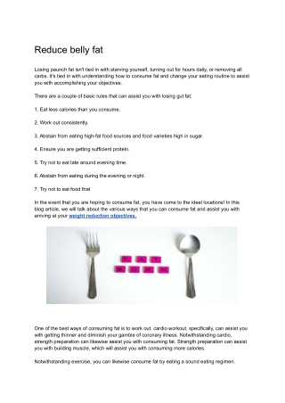 Reduce belly fat