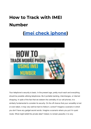 How to Track with IMEI Number