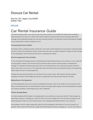 Dsouza Car Rental
