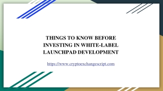 Things to know before investing in White-label Launchpad Development