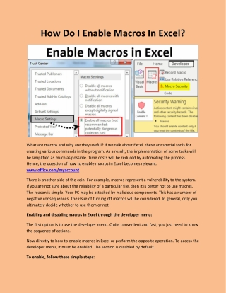 How to enable macros in Excel