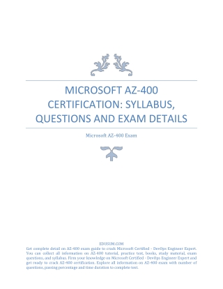 Microsoft AZ-400 Certification: Syllabus, Questions and Exam Details