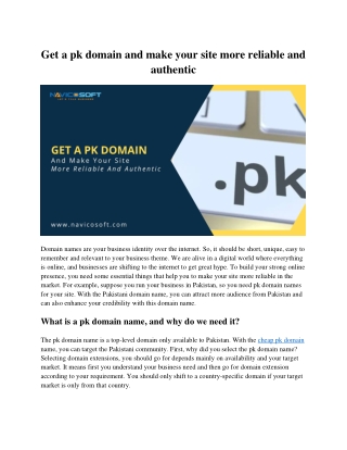 Get a pk domain and make your site more reliable and authentic