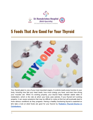 5 Foods That Are Good For Your Thyroid