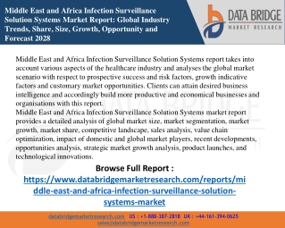 Middle East and Africa Infection Surveillance Solution Systems Market – Industry Trends and Forecast to 2028