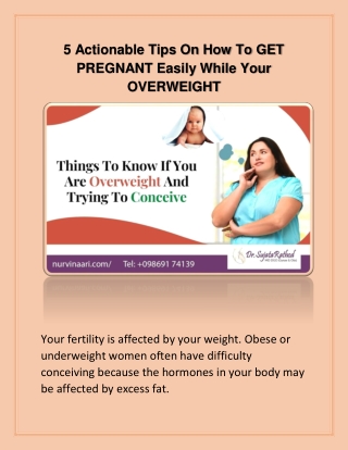 Are You Overweight And Trying To Get Pregnant Read This