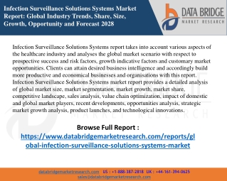 Infection Surveillance Solutions Systems Market – Industry Trends and Forecast t