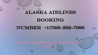 Alaska Airlines Booking Number   1(786)-292-7096