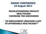 NAMAF CONFERENCE 23 August 2011