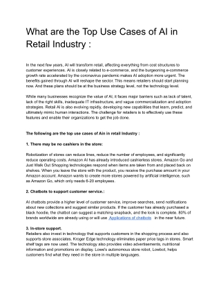 Top usecases of AI in retail - Google Docs