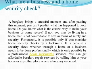 Leeds Locksmiths