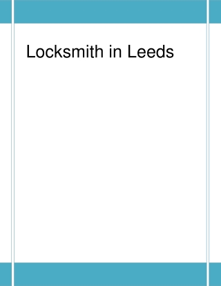 Benefits of locksmith in leeds
