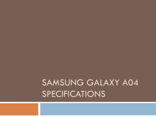 Samsung Galaxy A04 Specifications