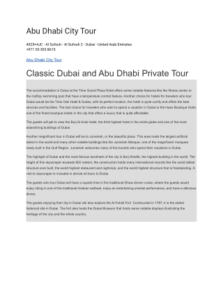 Abu Dhabi City Tour