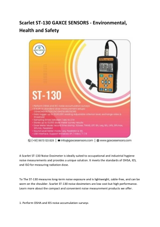 Scarlet ST-130 GAXCE SENSORS - Environmental