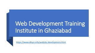 Web Development Training Institute in Ghaziabad