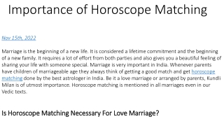 importance of online horoscope