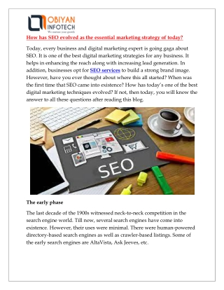How has SEO evolved as the essential marketing strategy of today