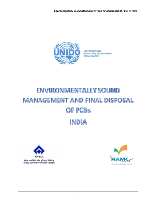 Environmentally Sound Management and Final Disposal of PCBs in India