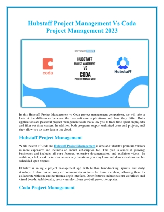 Hubstaff Project Management Vs Coda Project Management 2023