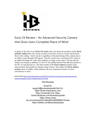 Ezviz C6 Review An Advanced Security Camera that Gives Users Complete Peace of Mind 1
