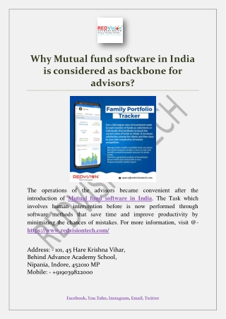 Why Mutual fund software in India is considered as backbone for advisors