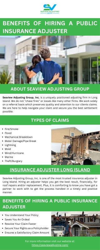 Benefits of Hiring a Public Insurance Adjuster
