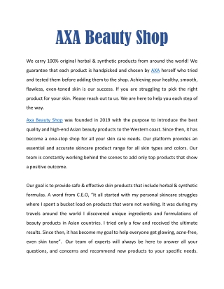 Axa beauty Shop