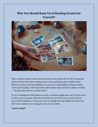 Why you should book tarot reading session for yourself