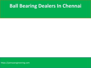 Ball Bearing Dealers In Chennai