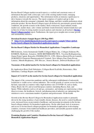 Bovine-based Collagen for Biomedical Applications Market