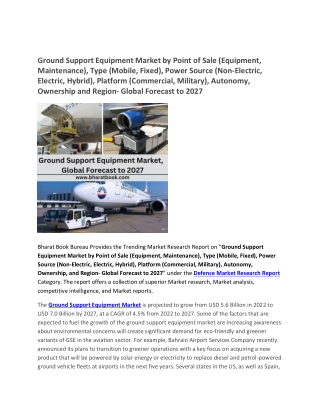 Ground Support Equipment Market, Global Forecast to 2027