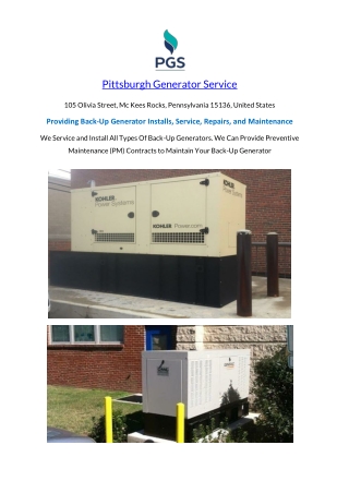 Pittsburgh Generator Service  - Backup generator service