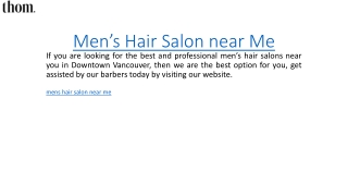 Men’s Hair Salon near Me  Thomlife.com