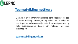 teamutvikling nettkurs   Elerno.no